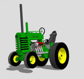 农用拖拉机模型_su模型下载 草图大师模型_SKP模型