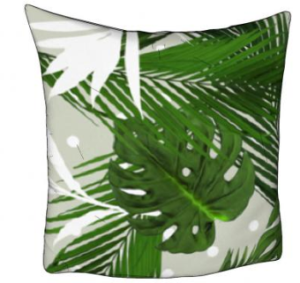 热带绿叶植物印花枕头SU模型下载_sketchup草图大师SKP模型