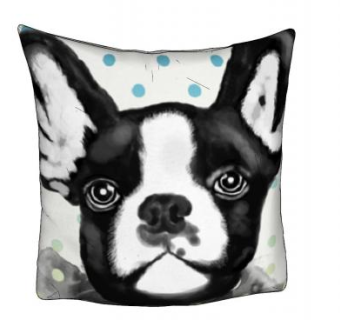 狗狗头像印花抱枕SU模型下载_sketchup草图大师SKP模型