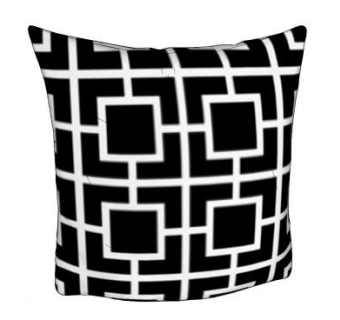 几何印花黑色抱枕SU模型下载_sketchup草图大师SKP模型