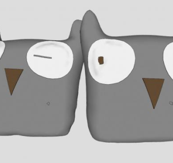 卡通龙猫抱枕SU模型下载_sketchup草图大师SKP模型