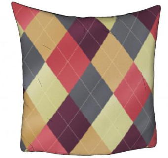 菱形多色印花枕头SU模型下载_sketchup草图大师SKP模型