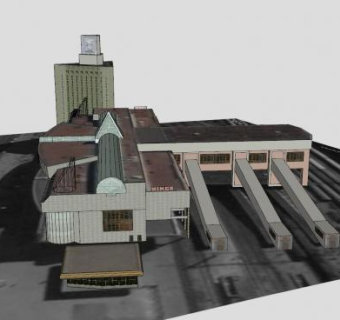 明斯克铁路建筑SU模型下载_sketchup草图大师SKP模型