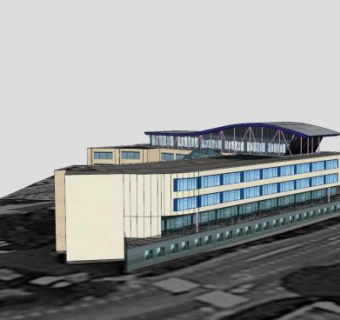 高城大厅建筑SU模型下载_sketchup草图大师SKP模型