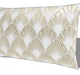 浅色花纹印花枕头SU模型下载_sketchup草图大师SKP模型