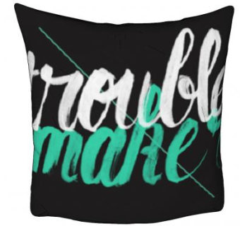 捣乱者英文印花黑色抱枕SU模型下载_sketchup草图大师SKP模型