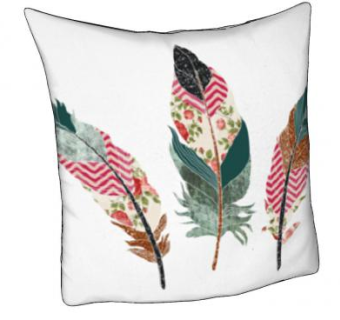 绘色羽毛抱枕SU模型下载_sketchup草图大师SKP模型