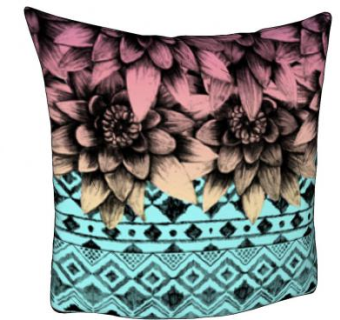 渐变色复古花卉抱枕SU模型下载_sketchup草图大师SKP模型