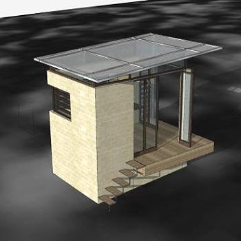 隐匿处房子建筑SU模型下载_sketchup草图大师SKP模型