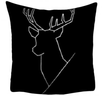 几何鹿轮廓黑色抱枕SU模型下载_sketchup草图大师SKP模型