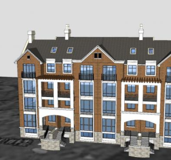 君临华庭建筑楼房SU模型下载_sketchup草图大师SKP模型