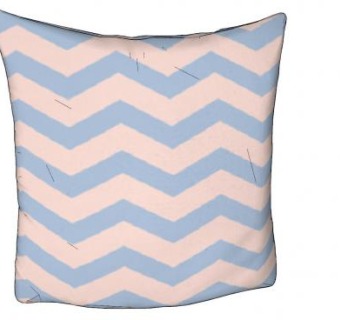 粉蓝色之字形抱枕SU模型下载_sketchup草图大师SKP模型