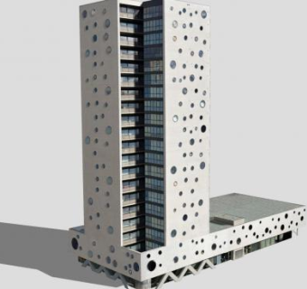 现代住宅高层建筑SU模型下载_sketchup草图大师SKP模型