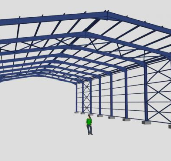 工业钢架棚SU模型_su模型下载 草图大师模型_SKP模型