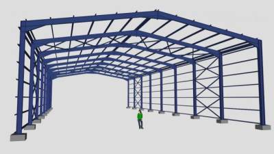 工业钢架棚SU模型_su模型下载 草图大师模型_SKP模型
