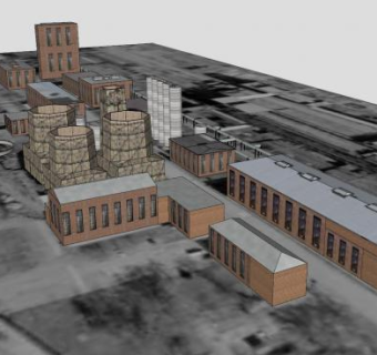 工业建筑农地SU模型下载_sketchup草图大师SKP模型