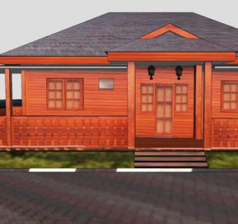 现代木屋房子SU模型下载_sketchup草图大师SKP模型