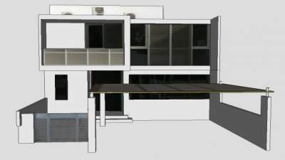 瓦斯尔广场联排别墅建筑SU模型下载_sketchup草图大师SKP模型