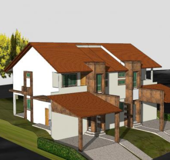 复式公寓别墅SU模型下载_sketchup草图大师SKP模型