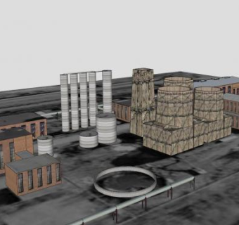 鲁尔区重工业建筑SU模型下载_sketchup草图大师SKP模型