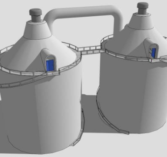 白色的工业筒仓SU模型_su模型下载 草图大师模型_SKP模型