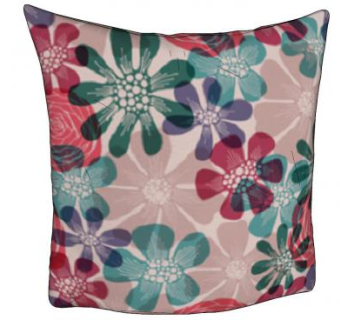 复古花纹印花靠枕SU模型下载_sketchup草图大师SKP模型