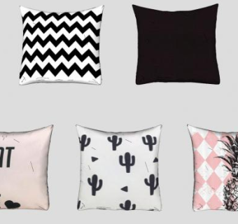 简约风家庭抱枕系列SU模型下载_sketchup草图大师SKP模型