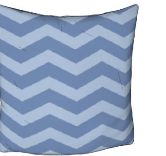 蓝色之字形简约风抱枕SU模型下载_sketchup草图大师SKP模型