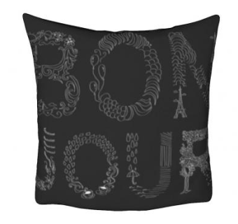 黑色文艺抱枕SU模型下载_sketchup草图大师SKP模型