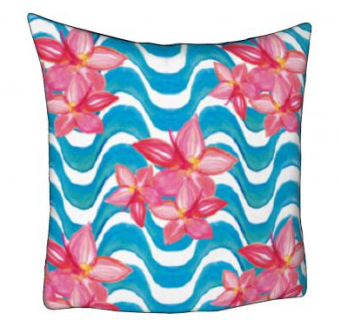 粉色花卉波浪纹抱枕SU模型下载_sketchup草图大师SKP模型