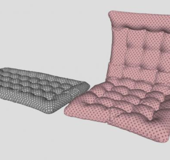 简约连体靠垫坐垫SU模型下载_sketchup草图大师SKP模型