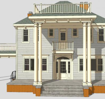 南方大厦房子建筑SU模型下载_sketchup草图大师SKP模型