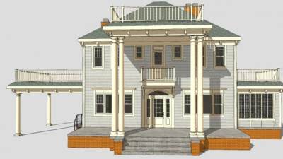 南方大厦房子建筑SU模型下载_sketchup草图大师SKP模型