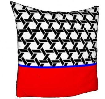 红白色几何纹理组合枕头SU模型下载_sketchup草图大师SKP模型