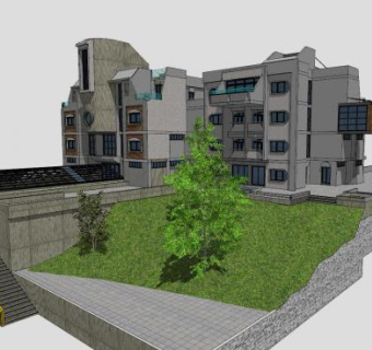 住宅住房建筑SU模型下载_sketchup草图大师SKP模型