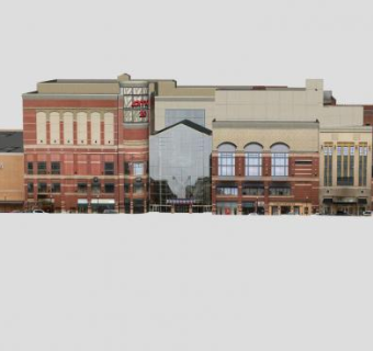 广场购物中心建筑SU模型下载_sketchup草图大师SKP模型