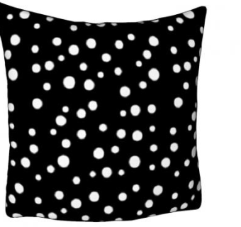 白色圆点黑底枕头SU模型下载_sketchup草图大师SKP模型