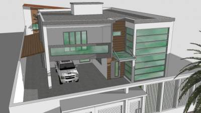 利物浦独立式住宅建筑SU模型下载_sketchup草图大师SKP模型