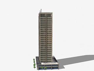 加州联合银行建筑大楼SU模型下载_sketchup草图大师SKP模型