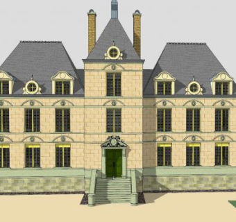 毛毛虫城堡建筑SU模型下载_sketchup草图大师SKP模型