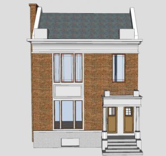 复式住宅房子SU模型下载_sketchup草图大师SKP模型