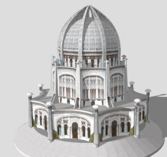 经典典礼文化建筑SU模型下载_sketchup草图大师SKP模型