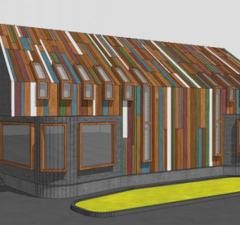 友善花园建筑SU模型下载_sketchup草图大师SKP模型