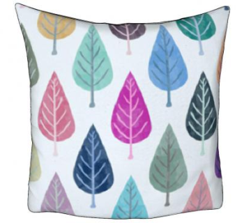 水彩树木图案抱枕SU模型下载_sketchup草图大师SKP模型