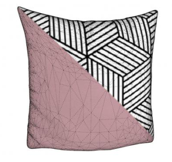 拼色简欧抱枕SU模型下载_sketchup草图大师SKP模型