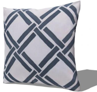 白色蓝色枕头SU模型下载_sketchup草图大师SKP模型