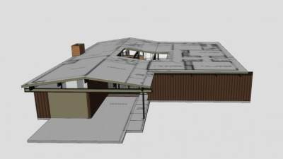 艾克勒房子建筑SU模型下载_sketchup草图大师SKP模型