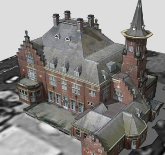 现代庄园建筑SU模型下载_sketchup草图大师SKP模型