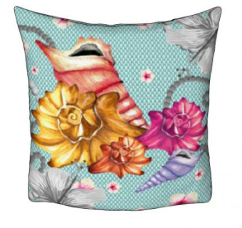 海螺印花抱枕SU模型下载_sketchup草图大师SKP模型