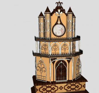 复古建筑外观SU模型下载_sketchup草图大师SKP模型